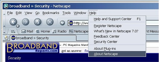 Help >> About Netscape