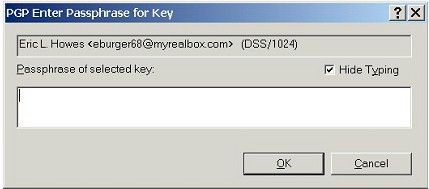 PGP Enter Passphrase for Your Key